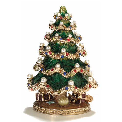 Christmas Tree With Presents Hinged Box - Click Image to Close