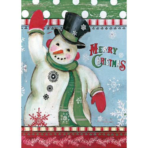 Merry Snowman Mini Garden Flag - Click Image to Close
