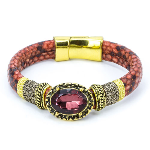 Purple & Red RGLB Magnetic Focal Bracelet - Click Image to Close