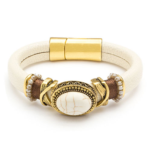 Cream RGLB Magnetic Focal Bracelet - Click Image to Close