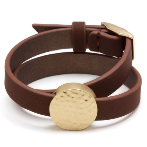 Brown Reversible Pavé Wrap Bracelet - Click Image to Close