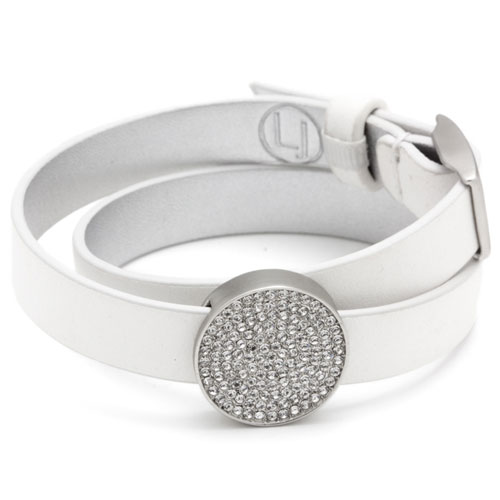 White Reversible Pavé Wrap Bracelet - Click Image to Close