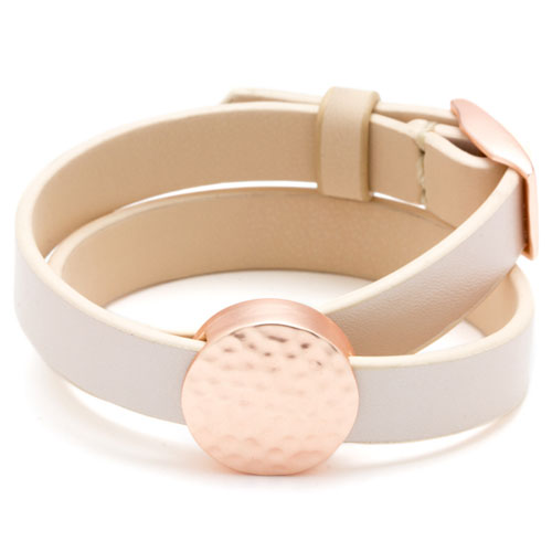 Cream Reversible Pavé Wrap Bracelet - Click Image to Close