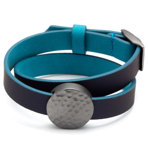 Turquoise Reversible Pavé Wrap Bracelet - Click Image to Close