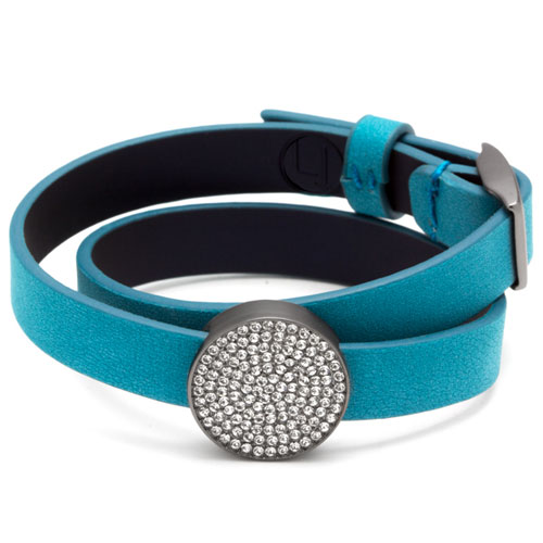 Turquoise Reversible Pavé Wrap Bracelet - Click Image to Close