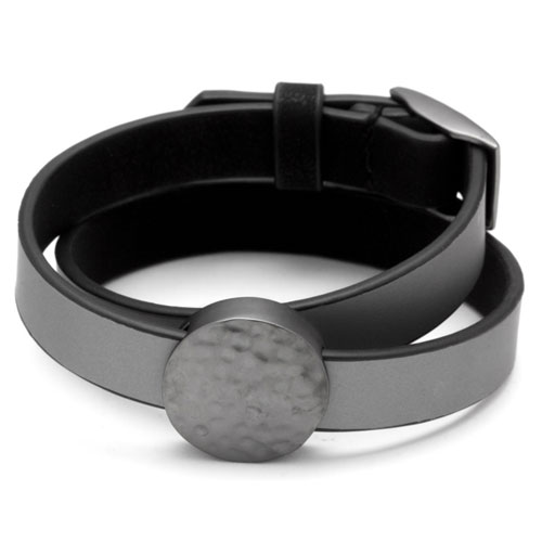 Black Reversible Pavé Wrap Bracelet - Click Image to Close
