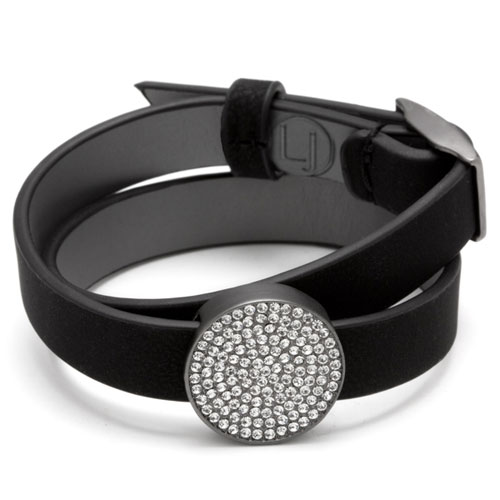 Black Reversible Pavé Wrap Bracelet - Click Image to Close