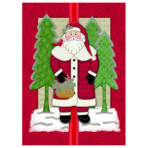 Santa Handmade/Embellished Card - Click Image to Close