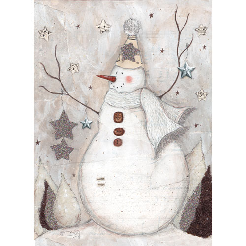 Snowman Handmade/Embellished Card - Click Image to Close