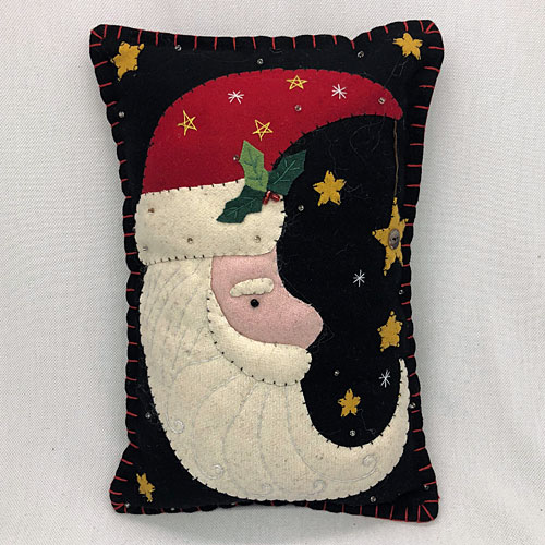 Santa With Stars Pillow - Click Image to Close