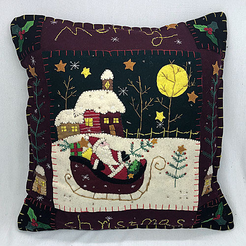 Santa In Sleigh Pillow - Click Image to Close