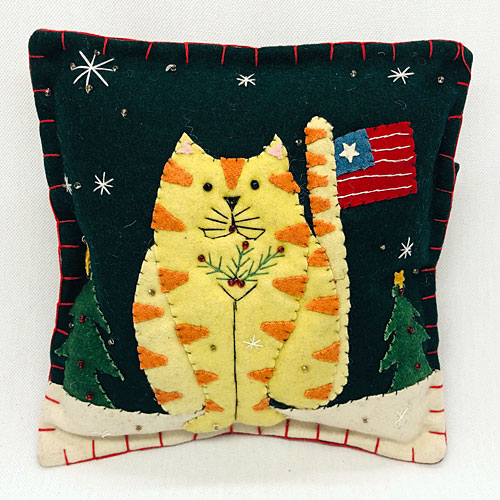 Cat With Flag Pillow - Click Image to Close