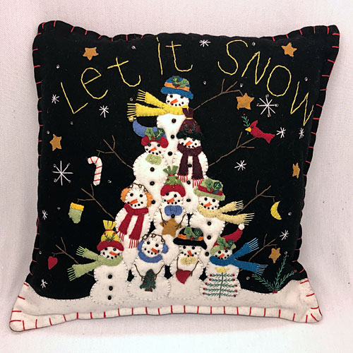Snowman Family Pillow - Click Image to Close