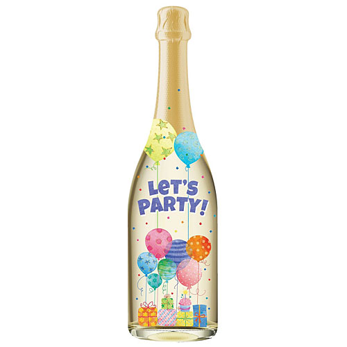 Let's Party Champagne Bottle Card - Click Image to Close