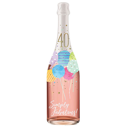 40th Birthday Champagne Bottle Card - Click Image to Close