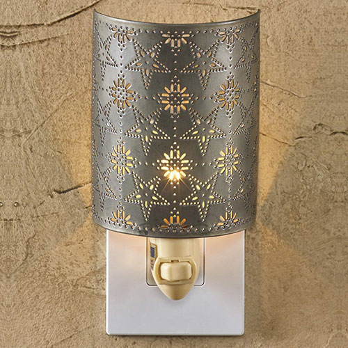 Tin Star Punched Night Light - Click Image to Close