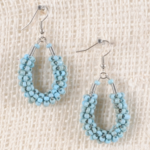Loop Earrings (Turquoise) - Click Image to Close