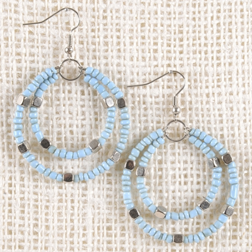 Silver Bits Earrings (Turquoise) - Click Image to Close