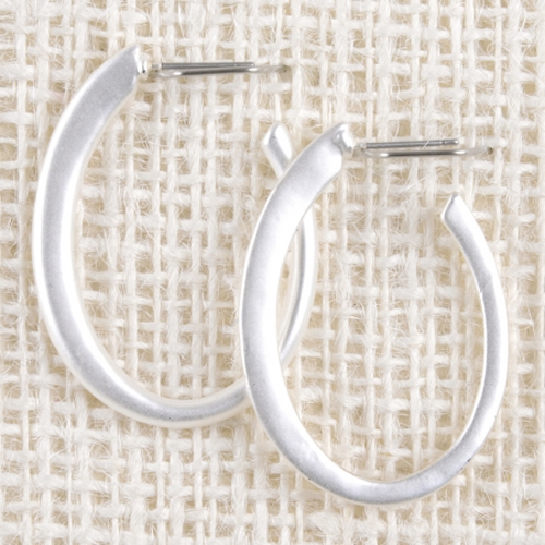 Alexa Hoop Earrings (Silver) - Click Image to Close