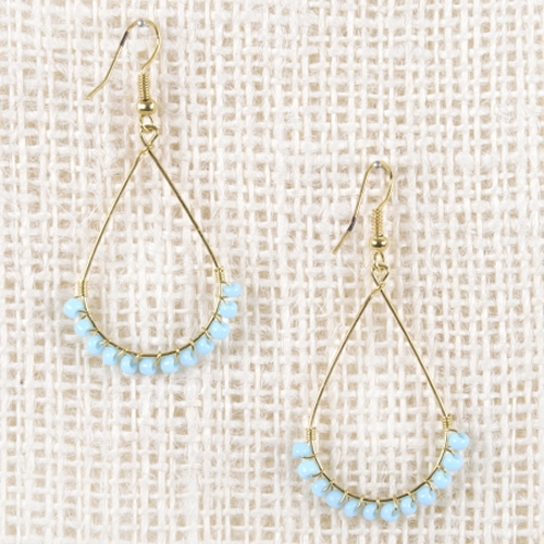 Hana Oval Loop Earrings (Turquoise) - Click Image to Close