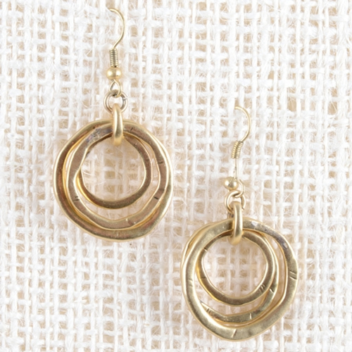 Sunburst Earrings (Gold) - Click Image to Close
