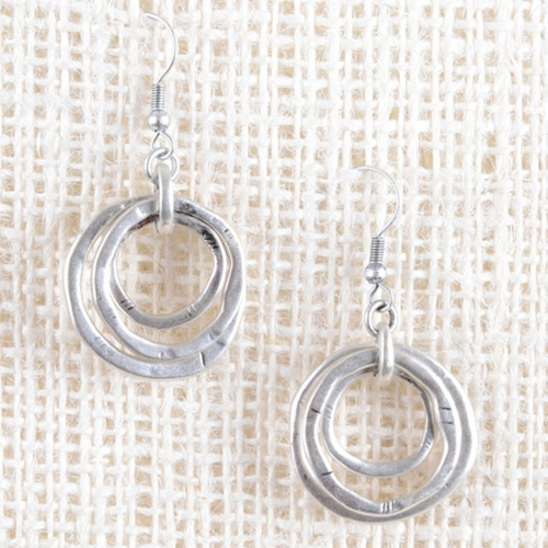 Sunburst Earrings (Silver) - Click Image to Close