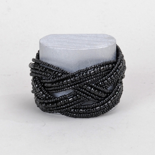 Braid Bead Cuff (Black) - Click Image to Close