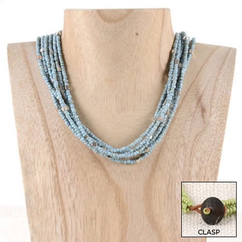 Silver Bits Necklace (Turquoise) - Click Image to Close