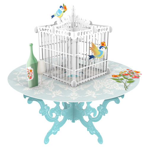 Tabletop Birdcage Card - Click Image to Close