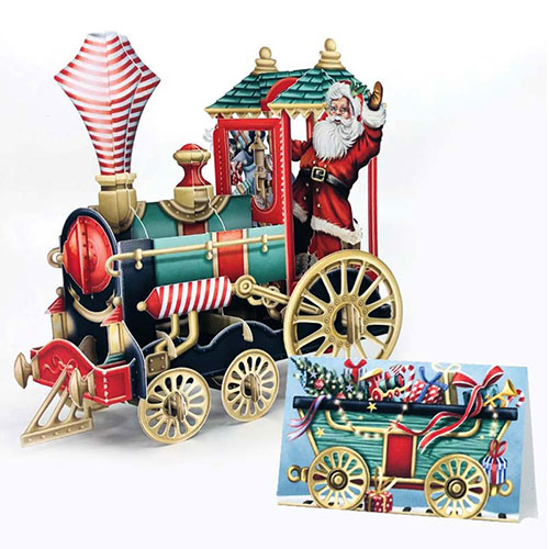 Santa's Train Card with Gift Tag - Click Image to Close