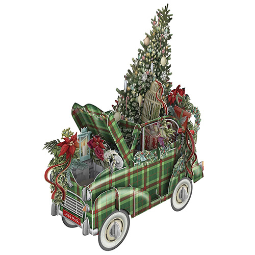 Tartan Car Christmas Card - Click Image to Close