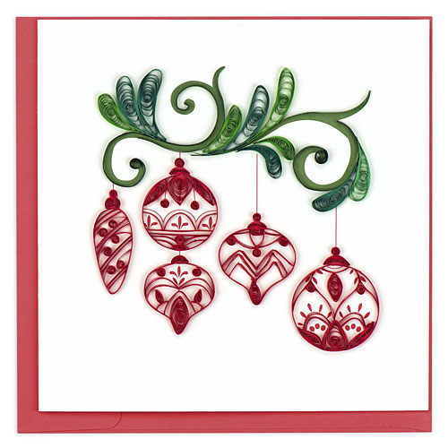 Red Ornaments Card - Click Image to Close