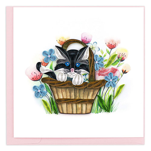 Black Kitten In A Basket Card - Click Image to Close