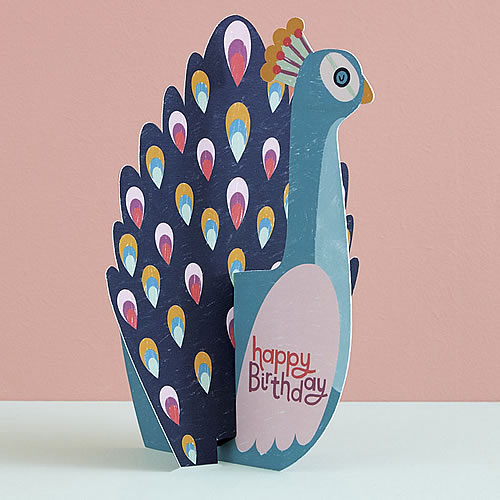 Peacock Card (Happy Birthday) - Click Image to Close