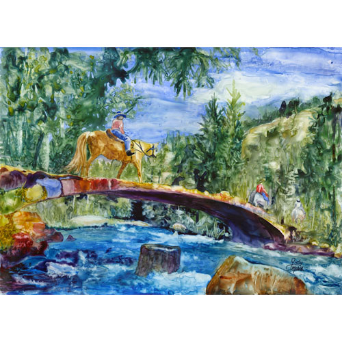 Rainbow Bridge Horse Sympathy Card - Click Image to Close