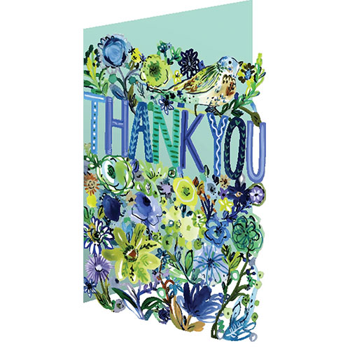 Blue Flowers Card - Click Image to Close