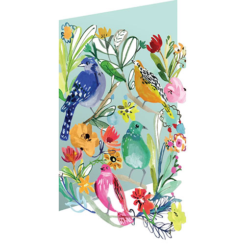 Birds & Flowers Light Card - Click Image to Close