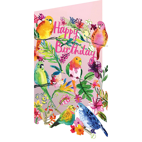 Parrots Birthday Card - Click Image to Close