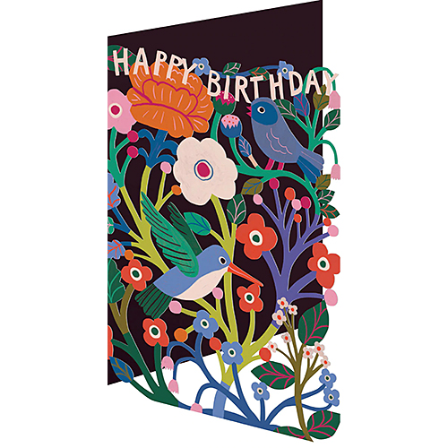 Fairytale Flowers & Bluebirds Birthday Card - Click Image to Close