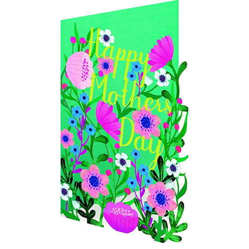Pink Flowers Card (Mother's Day) - Click Image to Close