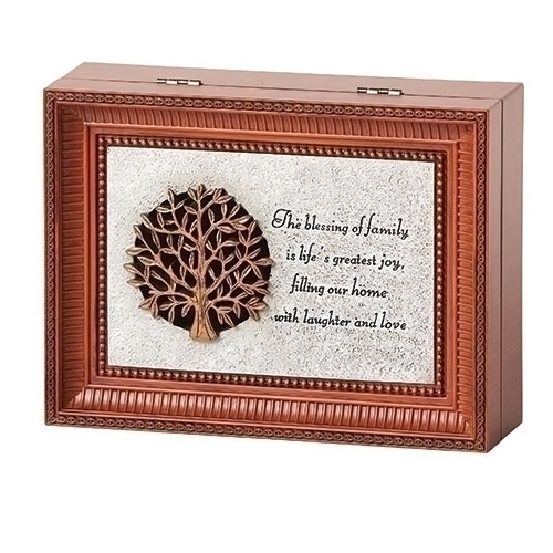 Family Blessing Music Box (Brown) - Click Image to Close