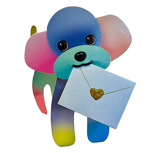 Pompom Card (Poodle) - Click Image to Close