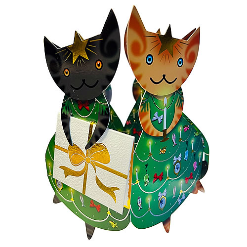 Starry Nights Card (Christmas Cats) - Click Image to Close