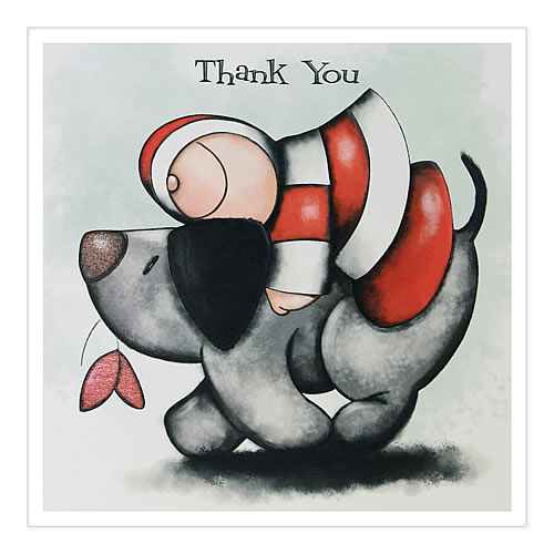 Thank You Card (Hugging Dog) - Click Image to Close