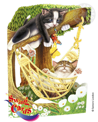 Cats in Hammock Card - Click Image to Close