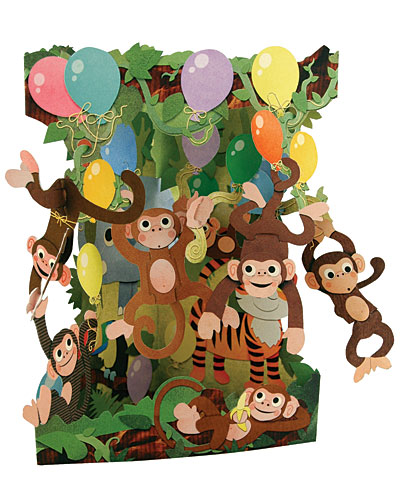 Monkey Party Card - Click Image to Close