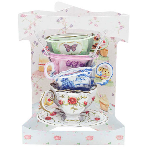 Stack Of Teacups Card - Click Image to Close