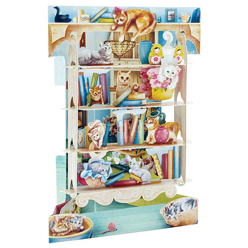 Cats On Bookshelves Card - Click Image to Close