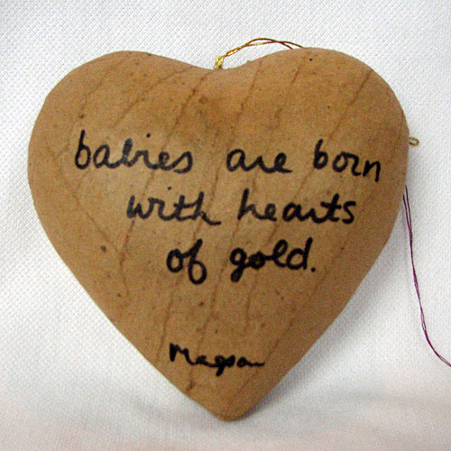 Gold Heart (Paper Mache) - Click Image to Close
