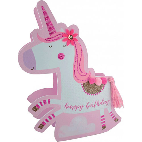 Birthday Unicorn Card (Pink) - Click Image to Close